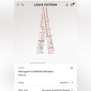 Brand New with Tags - Louis vuiton monogram scarf in light pink
